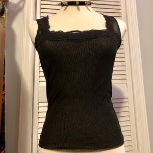 Sexy Sheer Victorian Gothic Black Tank